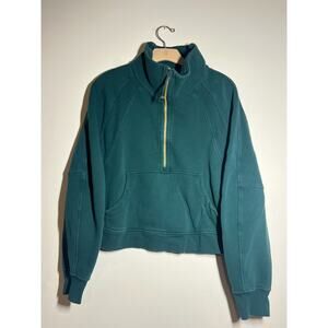 Lululemon EUC Storm Teal Scuba Oversized Funnel Neck 1/2 Zip Sweatshirt XL/XXL